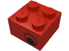 Набор LEGO Brick 2 x 2 with Eye [No Pupils] Print on Two Sides, Offset, Красный