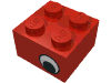 Набор LEGO Brick 2 x 2 with Eye with White Print on Two Sides, Offset, Красный