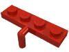 Деталь LEGO Plate Special 1 x 4 with Arm Down, Красный