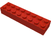 Деталь LEGO Кирпичик 2 x 8, Красный