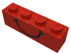 Набор LEGO Brick 1 x 4 with Black Smile Print, Красный