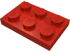 Деталь LEGO Пластина 2 x 3, Красный