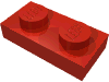 Деталь LEGO Пластина 1 x 2, Красный