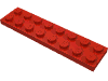 Деталь LEGO Пластина 2 x 8, Красный