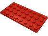 Деталь LEGO Пластина 4 x 8, Красный
