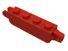Деталь LEGO Hinge Brick 1 x 4 Locking with 1 Finger Vertical End and 2 Fingers Vertical End, Красный