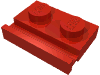 Деталь LEGO Пластина специальная 1 x 2, с направляющей двери, Красный