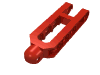 Деталь LEGO Technic Steering Arm 6.5 x 2 with Towball Socket Rounded, Chamfered, Красный