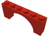 Деталь LEGO Brick Arch 1 x 6 x 2 - Thick Top with Reinforced Underside, Красный