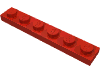 Деталь LEGO Пластина 1 x 6, Красный