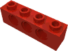 Деталь LEGO Кирпичик Technic 1 x 4, Красный