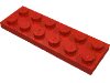 Деталь LEGO Пластина 2 x 6, Красный
