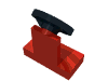 Деталь LEGO Vehicle Steering Stand 1 x 2 with Black Steering Wheel, Красный