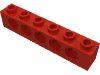 Деталь LEGO Кирпичик Technic 1 x 6, Красный