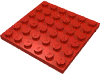 Деталь LEGO Пластина 6 x 6, Красный