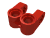 Деталь LEGO Technic Axle and Pin Connector Perpendicular Double Split, Красный