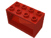 Деталь LEGO String Reel 2 x 4 x 2 Holder, Красный