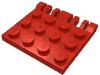 Деталь LEGO Пластина шарнирная фиксирующая двойная 3 x 4, с 2 пальцем, Красный