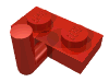 Деталь LEGO Plate Special 1 x 2 with Arm Up [Horizontal Arm 6mm], Красный