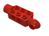 Деталь LEGO Кирпичик специальный Technic 2 x 3, с отверстиями под штифт, половина шарового шарнира боковая вертикальная, гнездо шарового шарнира, Красный