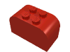 Деталь LEGO Кирпичик двойной изогнутый верхний 2 x 4 x 2, Красный