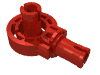 Деталь LEGO Technic Rotation Joint Ball Loop with Two Perpendicular Pins with Friction, Красный