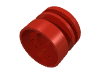 Деталь LEGO Wheel 30.4 x 14 with Axle Hole, Fake Bolts and Shallow Spokes, Красный