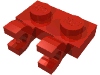 Деталь LEGO Пластина специальная 1 x 2, с горизонтальными клипсами, Красный