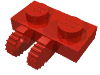 Деталь LEGO Hinge Plate 1 x 2 Locking with 2 Fingers on Side, Красный