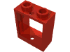 Деталь LEGO Окно плоское переднее 1 x 2 x 2, Красный