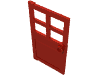 Деталь LEGO Door 1 x 4 x 6 with 4 Panes and Stud Handle, Красный
