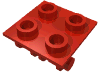 Деталь LEGO Кирпичик шарнирный верхний тонкий 2 x 2, с пластиной, Красный