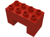 Деталь LEGO Duplo, Brick 2 x 4 x 2 with 2 x 2 Cutout on Bottom, Красный