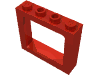 Деталь LEGO Window 1 x 4 x 3 Train with Shutter Holes and Solid Studs on Ends, Красный