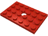 Набор LEGO Plate Special 4 x 6 with Hole, Красный
