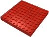 Набор LEGO Brick 10 x 10 without Bottom Tubes, without Cross Supports, Красный