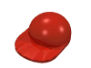 Деталь LEGO Minifig Cap Short Curved Peak, Красный