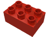 Деталь LEGO Кирпичик 2 x 3, Красный