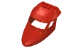 Деталь LEGO Aircraft Fuselage Curved Forward 6 x 10 Top, Красный
