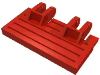 Деталь LEGO Hinge Train Gate 2 x 4 Locking Dual 2 Fingers without Rear Reinforcements, Красный
