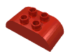Деталь LEGO Кирпичик изогнутый верхний 2 x 4, Красный