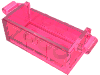 Деталь LEGO Treasure Chest Bottom with Rear Slots, Прозрачный темно-розовый