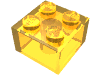 Деталь LEGO Кирпичик 2 x 2, Прозрачный желтый