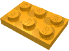 Деталь LEGO Пластина 2 x 3, Средне-оранжевый