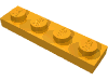 Деталь LEGO Пластина 1 x 4, Средне-оранжевый