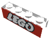 Brick  1 x  4 w/o Centre Studs w LEGO Logo Open "O"/Red Patt.
