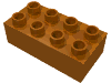 Деталь LEGO Кирпичик 2 x 4, Темно-оранжевый