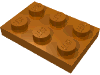 Деталь LEGO Пластина 2 x 3, Темно-оранжевый
