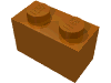 Набор LEGO Brick 1 x 2 without Bottom Tube, Темно-оранжевый