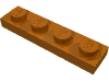 Деталь LEGO Пластина 1 x 4, Темно-оранжевый